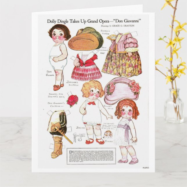 Carte Costumes de Dolly Dangle en reproduction de papier (Fleur jaune)