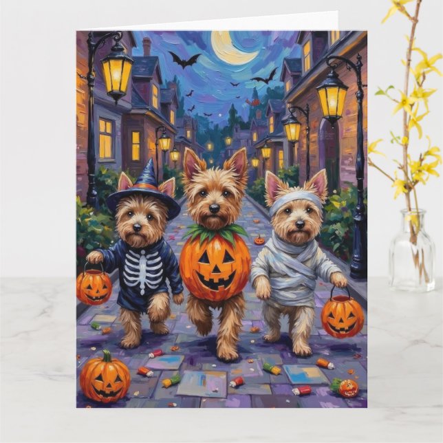 Carte Costumes d'Halloween de Cairn Terrier (Fleur jaune)