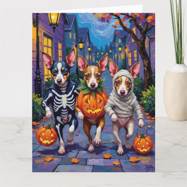 Carte Costumes d'Halloween de Rat Terrier (Devant)