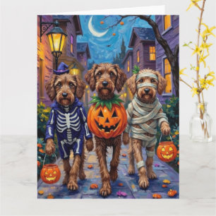 Carte Costumes d'Halloween griffon à pointes à poils dur