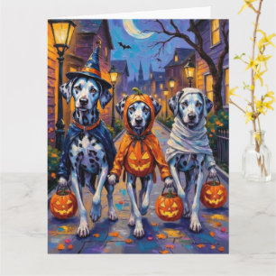Carte Costumes d'Halloween pour Dalmatiens allant cherch