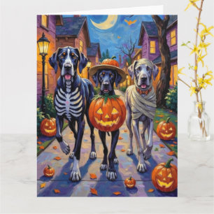 Carte Costumes d'Halloween superbes à la queue ou au tra