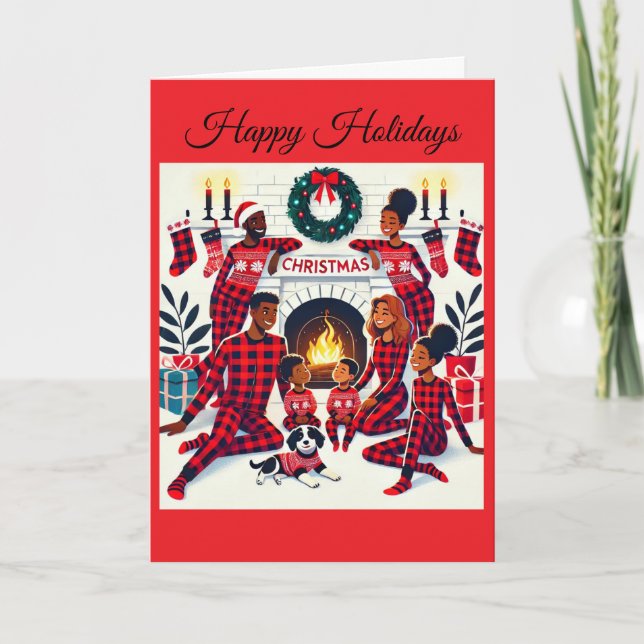 Carte Cosy African American Family Holiday Card (Devant)