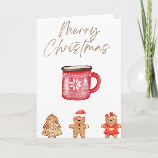 Carte Cosy Christmas Mug & Gingerpain Biscuits (Devant)