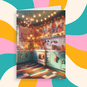 Carte Cosy Cottage Kitsch Retro Noël