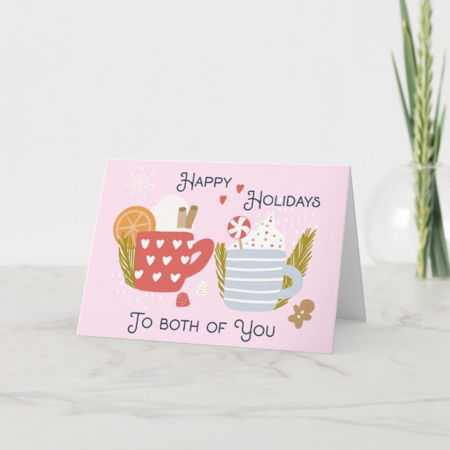 Carte Cosy Couple Christmas Mugs and Traitements Salutat (Devant)