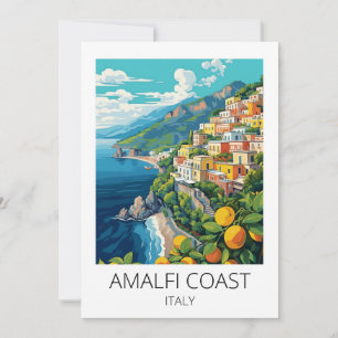 Carte Côte amalfitaine Italie Minimal Voyage Antique
