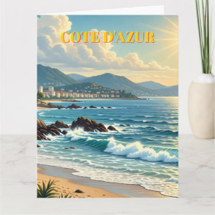 Carte Cote D'Azur Style Vintage Voyage en France