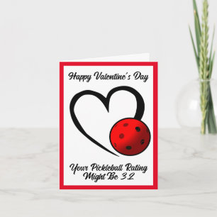 Carte Cote de Pickleball Saint-Valentin Cœur Bleu Pickle