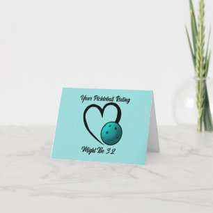 Carte Cote de pickleball Saint-Valentin Cœur Bleu Pickle