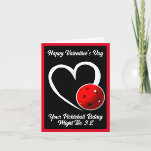 Carte Cote de Pickleball Saint-Valentin Cœur Bleu Pickle