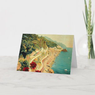 Carte Côte italienne d'Amalfi, Poster Vintage voyage Ita