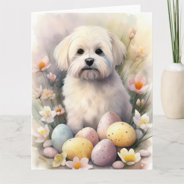 Carte Coton De Tulear avec vacances de Pâques (Devant)