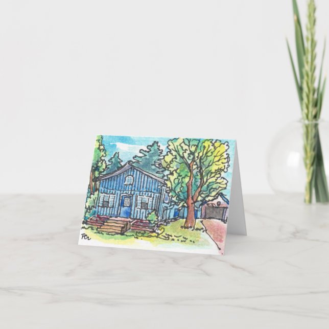Carte Cottage bleu (Devant)