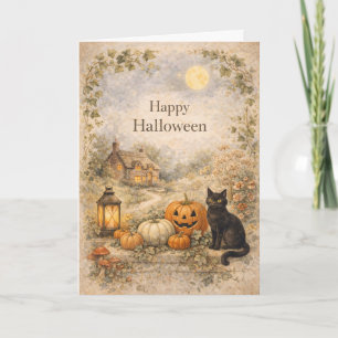Carte Cottage Cosy Halloween Vintage