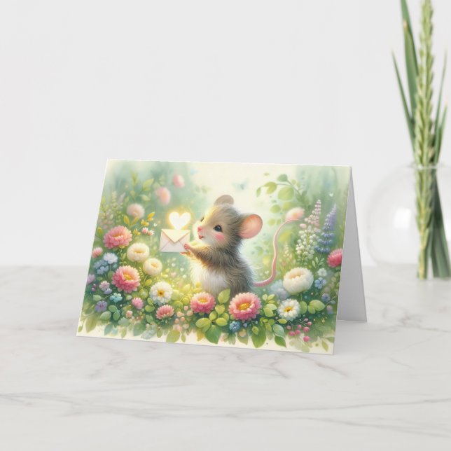 Carte Cottage Mouse Love Letter Meadow (Devant)