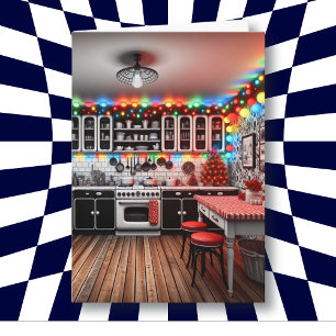 Carte Cottage rétro Kitsch cuisine Noël
