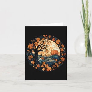 Carte Cottagecore Citrouille Feuilles Arbres Automne Fem