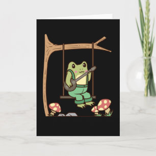 Carte Cottagecore Grenouille esthétique avec Banjo et co
