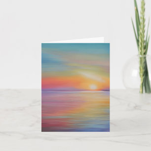 Carte Coucher de soleil aquarelle personnalisable