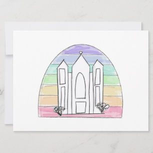 Carte Coucher de soleil arc-en-ciel sur le temple Mormon