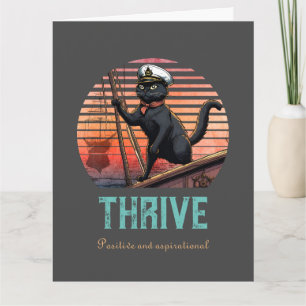 Carte Coucher de soleil de chat noir : un voyage pour le