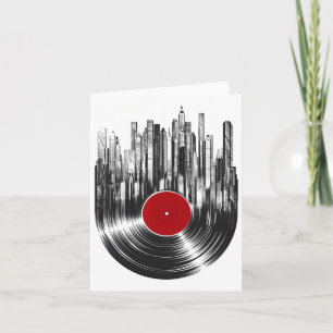 Carte Coucher de soleil disque vinyle Rétro Vintage Disq