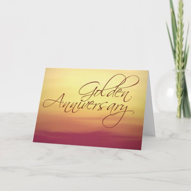 Carte Coucher de soleil doré Anniversaire de mariage (Devant)