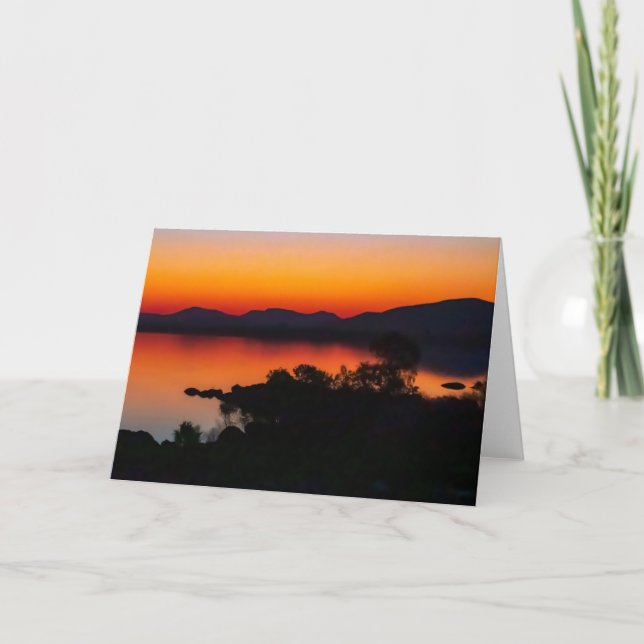 Carte Coucher de soleil doré, barrage de Gaborone Botswa (Devant)