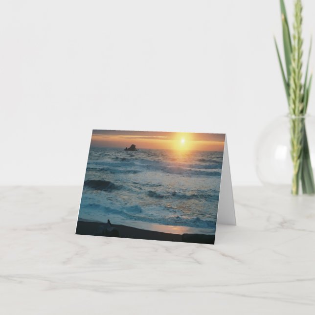 Carte Coucher de soleil et paysage marin...... (Devant)