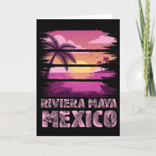 Carte Coucher de soleil Mexique Riviera Maya Vacances d'
