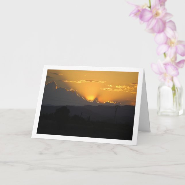 Carte Coucher de soleil orange à Valence Espagne (Orchidée)