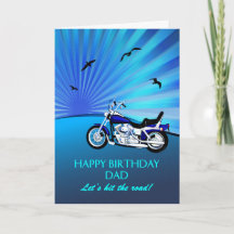 Carte coucher de soleil pour moto anniversaire pap