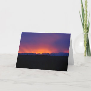Carte Coucher de soleil spectaculaire sur les montagnes