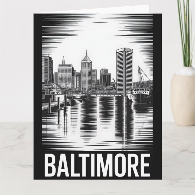 Carte Coucher de soleil sur Baltimore Maryland Gravure s (Devant)