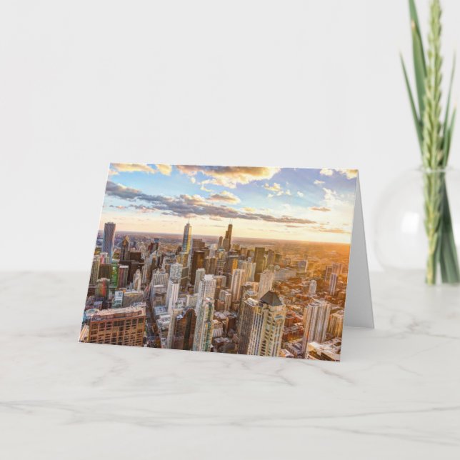 Carte Coucher De Soleil Sur Chicago (Devant)