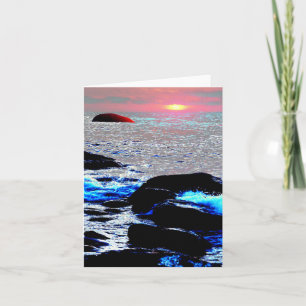 Carte Coucher de soleil sur la mer.....