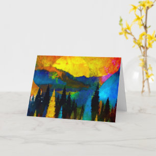 Carte Coucher de soleil sur la montagne