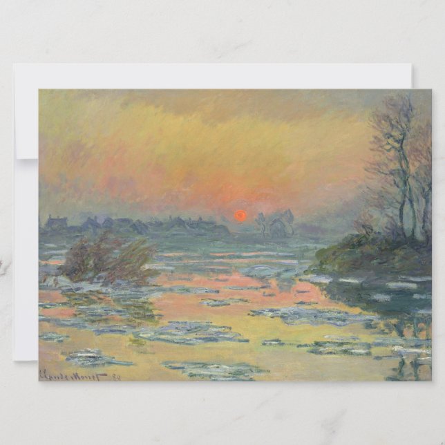 Carte Coucher de soleil sur la Seine en hiver (Claude Mo (Devant)