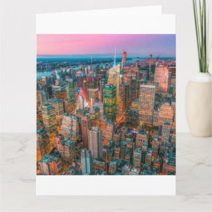 Carte Coucher de soleil sur la skyline de New York   Cré