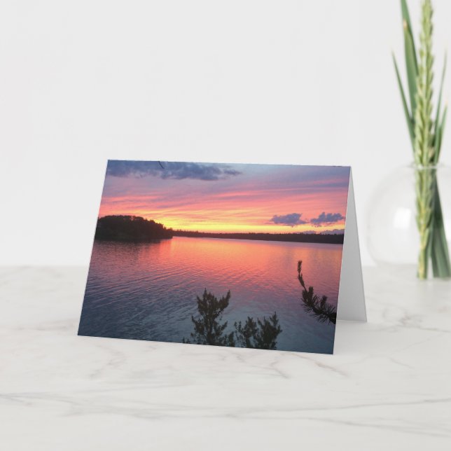 Carte Coucher de soleil sur le lac (Devant)
