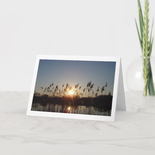 Carte coucher de soleil sur le lac (Devant)