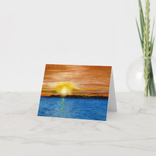 Carte Coucher de soleil sur le lac Supérieur avec souven