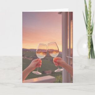 Carte Coucher de soleil sur le vignoble Toast
