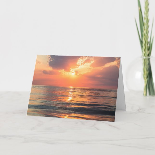 Carte coucher de soleil sur l'eau (Devant)