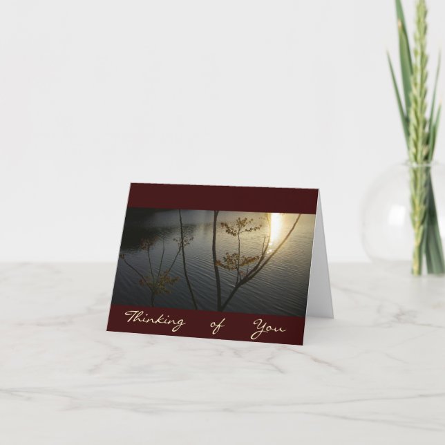 Carte Coucher de soleil sur les vagues/la pensée de vous (Devant)