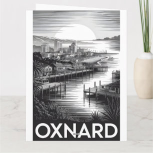 Carte Coucher de soleil sur Oxnard Californie Gravure su