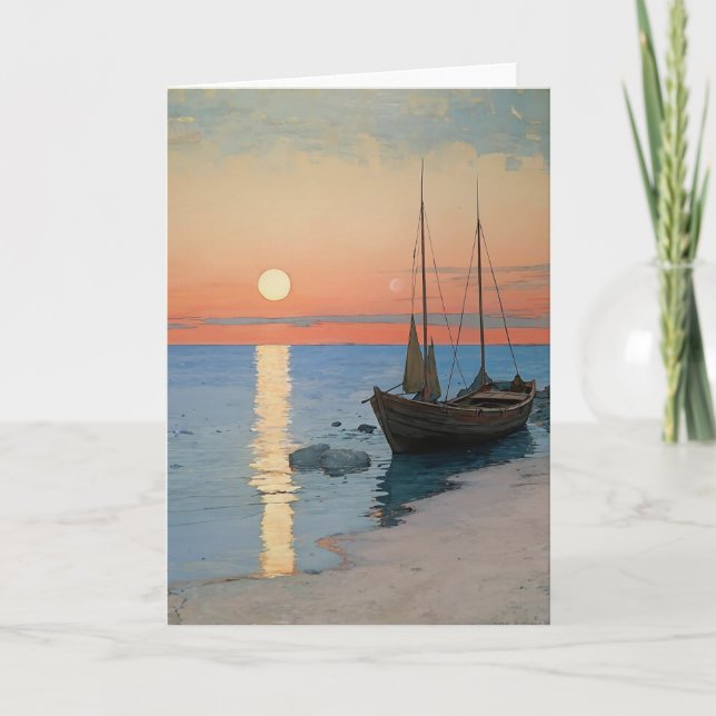 Carte Coucher De Soleil Tranquille Sur Les Eaux Séréniss (Devant)
