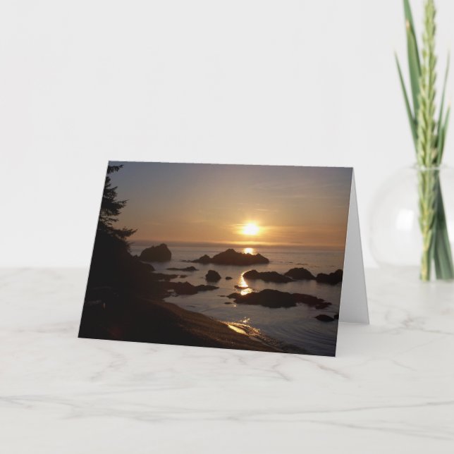 Carte Coucher du soleil au-dessus de baie d'archer (Devant)