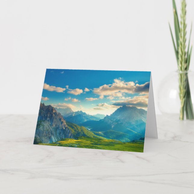 Carte Coucher du soleil dans les montagnes (Devant)